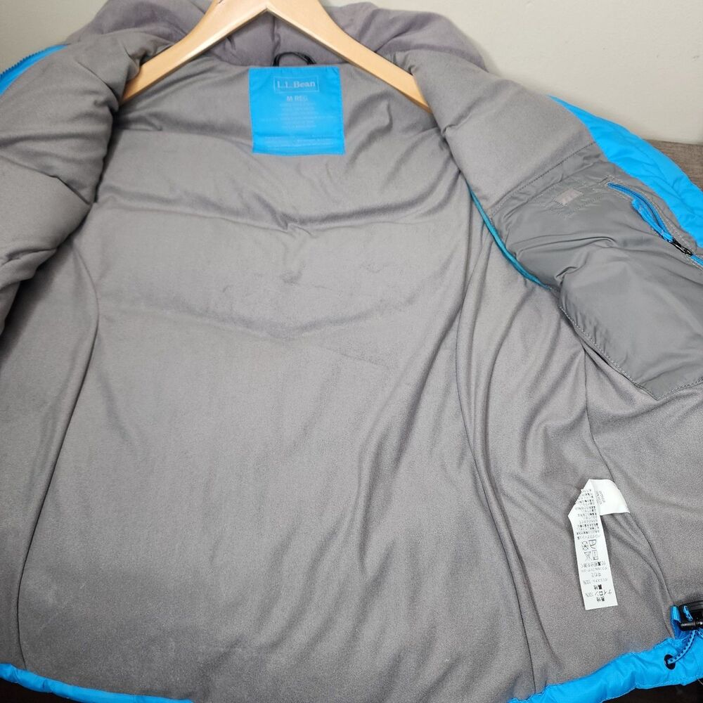 LL Bean Goose Down Puffer Vest Blue Womens Medium Athletic Gorpcore Zip Snap - Picture 12 of 16